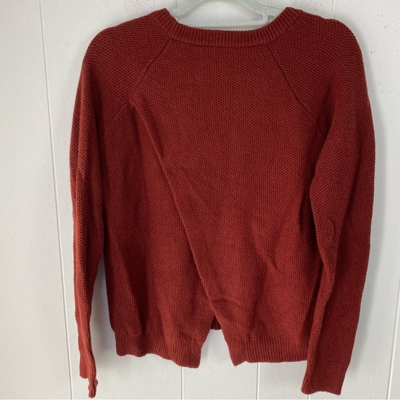 Madewell Sweater Province Cross Back Pullover Burnt Mahogany Sz. Small - Picture 6 of 11